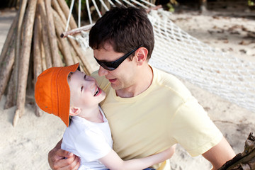 Canvas Print - father and son together