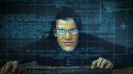 Poster - Burglar hacking into computer