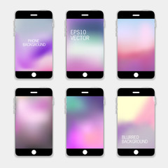 Wall Mural - Phones Blurred Backgrounds.
