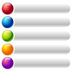 Poster - Colorful, rounded banner, button backgrounds with blank space fo