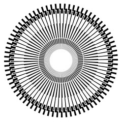 Fototapete - Abstract circle element with geometric lines on white