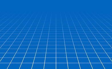 Fototapete - Fading and vanishing grid, mesh 3d abstract background