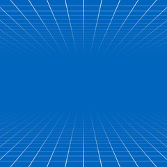 Fototapete - Fading and vanishing grid, mesh 3d abstract background