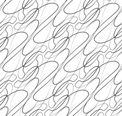 Poster - Abstract seamless background / pattern with squiggly lines. Mono