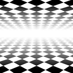 Poster - Vanishing checkered surface. 3d surface in perspective. Vector b
