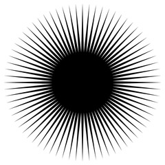 Poster - Silhouette of a simple spiky, radiating shape