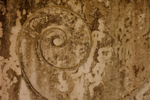 Spiral On Old Beige Plaster Wall