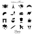 Paris, French vector icon set.