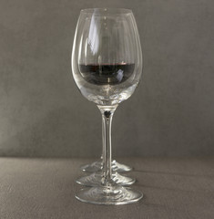 three wine glasses