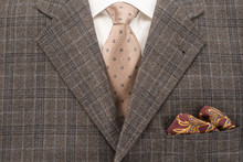 Mens Suit, Shirt, Tie And Handkerchief 
