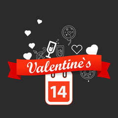 Poster - Happy valentines day greeting card. Vector illustration