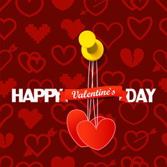 Poster - Happy valentines day greeting card. Vector illustration