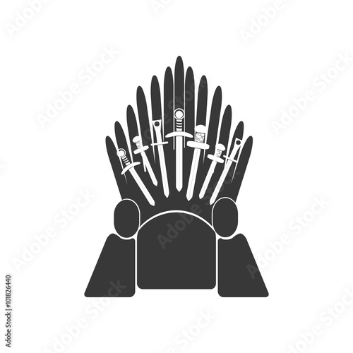 Fotomural Throne vector icon. Kingdom symbol.