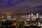 Fototapeta Londyn - Rotterdam at twilight as seen from the Euromast tower, The Netherlands
