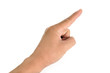 Human hand / Human hand pointing on white background. Select focus on fingertip.