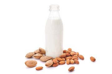 almond milk in bottle