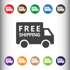 Wall Mural - Free shipping truck icon