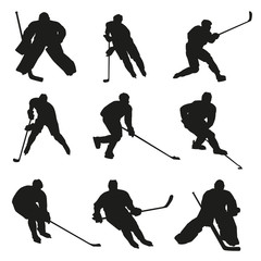 Sticker - Ice hockey players silhouettes