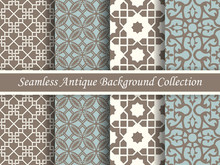 Antique Seamless Background Collection Brown And Blue_57
