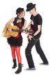 © Stanislav Komogorov - Interracial young couple music isolated on white