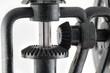 Close up of bevel gear cog wheels
