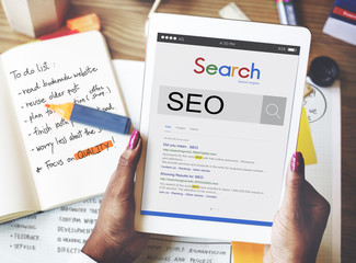 Wall Mural - seo search engine optimization business marketing concept
