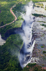 Wall Mural - An aerial view of Victoria Falls taken while on a helicopter tour (The Flight of Angels).