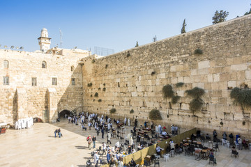 Wall Mural - People praying at Western Wall, Jerusalem