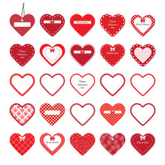 Valentine's day hearts mega set isolated on white. 