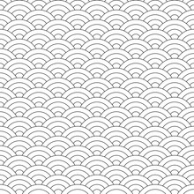 Wave Pattern. Japanese Texture. Wave Background In Vector
