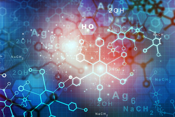 Wall Mural - Abstract Molecules.  science and technology  background