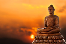 Buddha And Sunset