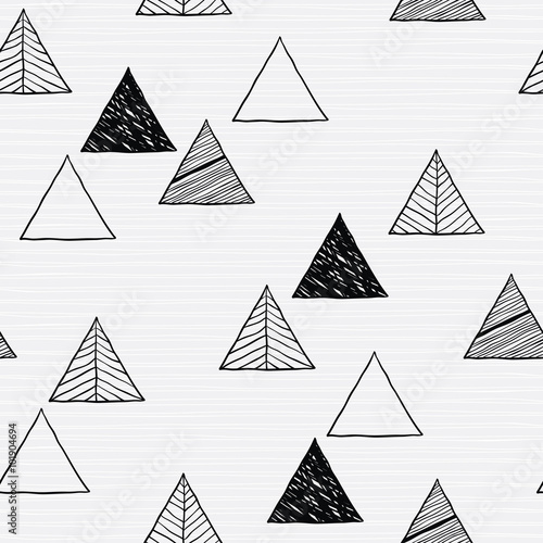 Fotomural Seamless hand-drawn triangles pattern.