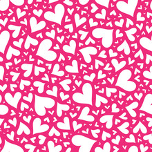 Valentine Seamless Stylish Pink Pattern With Hearts.