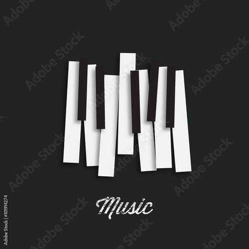 Jazz music festival, poster background template. Music piano keyboard. Can be used as poster element or icon. Vector illustration. © archiwiz