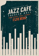 Vector Vintage Jazz music poster template. Texture effects can be turned off.
