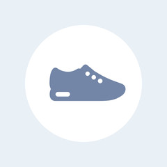 Running shoe icon, trainers, sneakers icon isolated over white, vector illustration