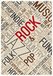 © archiwiz - Vector music poster. Rock styles and genres typographic words cloud. Texture effects can be turned off.