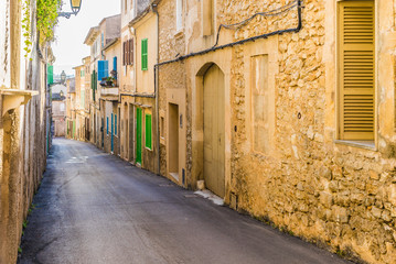 Fototapete - View of a old village alleyway