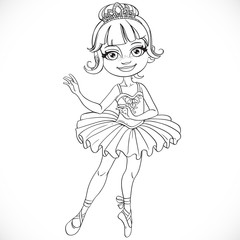 Beautiful little ballerina girl tiara outlined