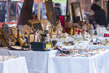 NICE, FRANCE - On JANUARY 11, 2016. Goods In A Flea Market On Cours Saleya Square. 