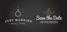 Set Of Vector Wedding Love Elements Merry Me Illustration Can Be Used As Logo Or Icon In Premium Quality