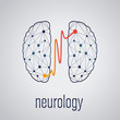 neurology concept, two linked parts of the brain, vector illustration