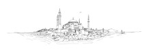 Drawing Istanbul Silhouette Hagia Sophia