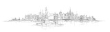 Fototapeta Paryż - vector sketch hand drawing panoramic new york city silhouette