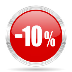 Poster - 10 percent sale retail red glossy circle modern web icon
