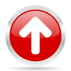 Aufkleber - up arrow red glossy circle modern web icon