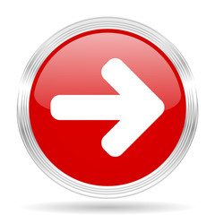 Aufkleber - right arrow red glossy circle modern web icon