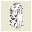 vector hand drawing sketch milk box illustration