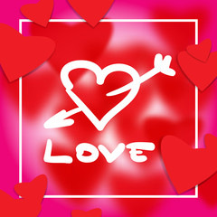 Happy valentines day design vector illustration. Red card backgr